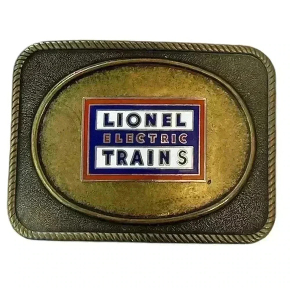 Lionel Electric Trains Brass Belt Buckle Vintage - Picture 1 of 4